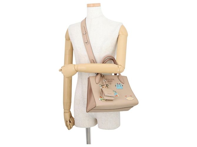 Saffiano Prada Handtasche Rosa Beige - Ansicht 5