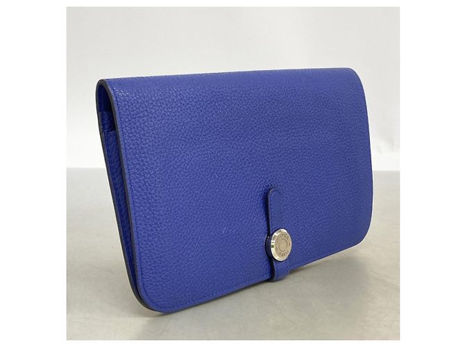 Hermès Cartera larga Dogon GM Hermes en Blue Electric Azul - vista 2