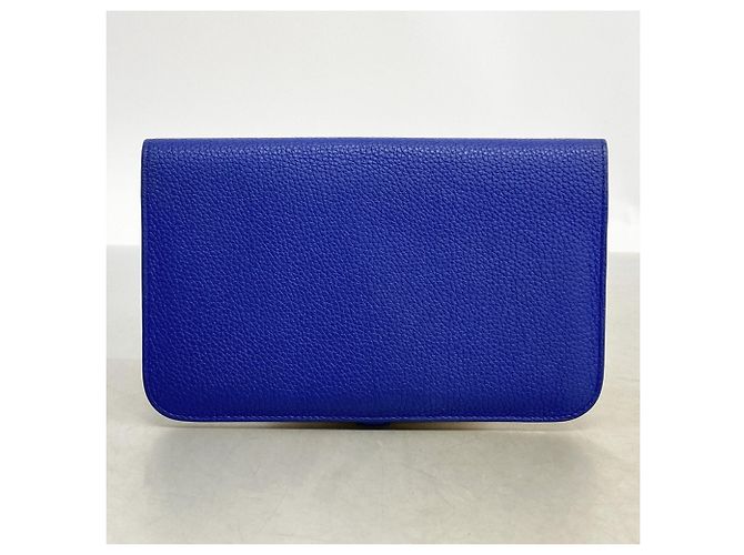 Hermès Cartera larga Dogon GM Hermes en Blue Electric Azul - vista 9