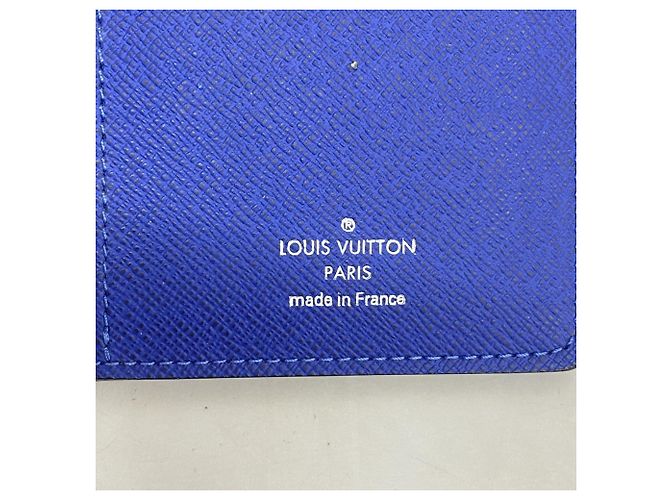 Louis Vuitton Taiga Portefeuille Brazza Long Wallet Blu - vista 4