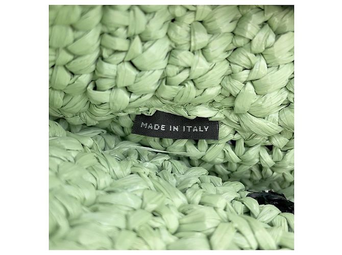 Prada Crochet Tote Bag aus grüner Raffia - Ansicht 11