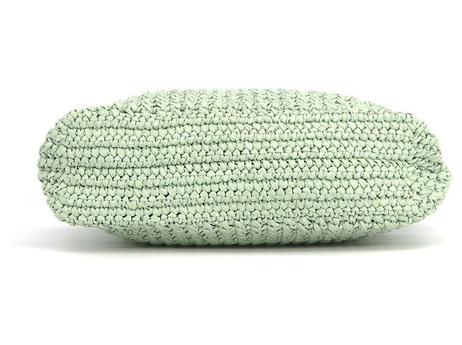 Prada Crochet Tote Bag aus grüner Raffia - Ansicht 3