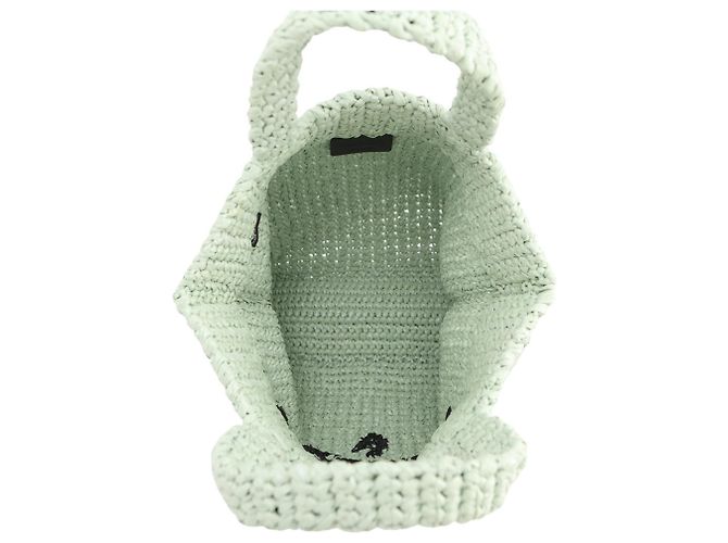 Prada Crochet Tote Bag aus grüner Raffia - Ansicht 5