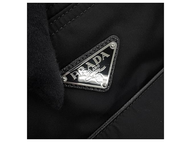 Borsa Tote Prada Saffiano Triangle Nero - vista 9