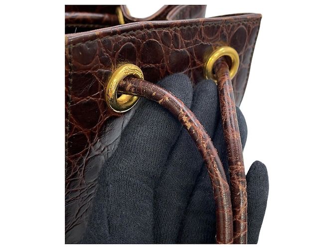 Borsa a mano in pelle Vara Salvatore Ferragamo Marrone - vista 10