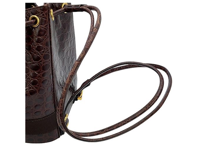 Borsa a mano in pelle Vara Salvatore Ferragamo Marrone - vista 14