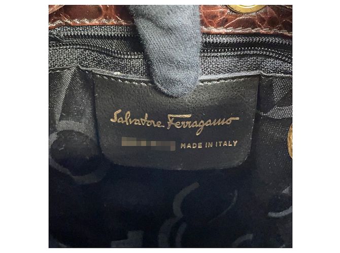 Borsa a mano in pelle Vara Salvatore Ferragamo Marrone - vista 16