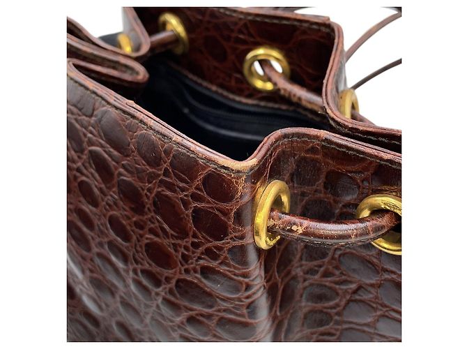 Borsa a mano in pelle Vara Salvatore Ferragamo Marrone - vista 8