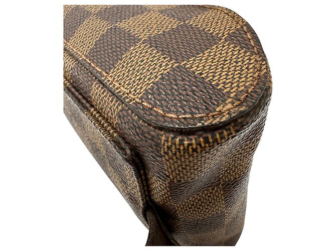 Borsa Louis Vuitton in tela Damier Marrone - vista 3