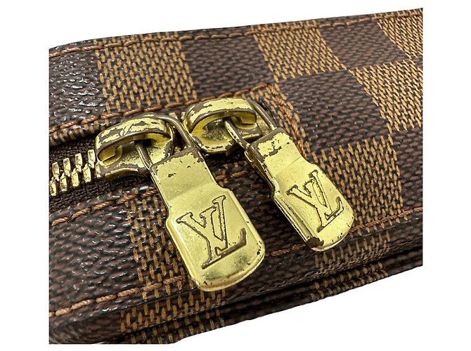 Borsa Louis Vuitton in tela Damier Marrone - vista 7