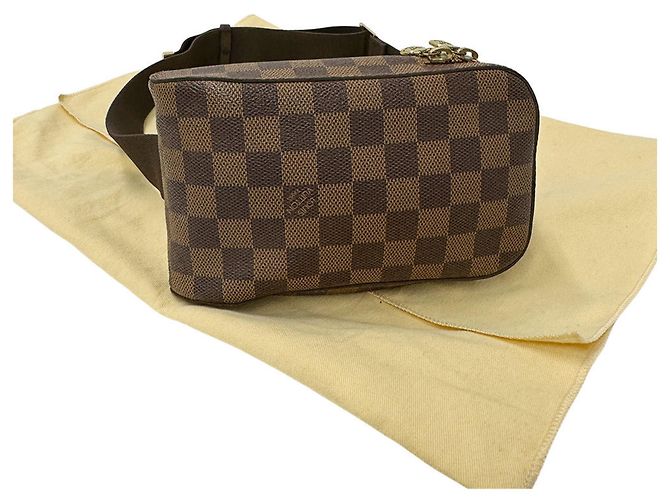 Borsa Louis Vuitton in tela Damier Marrone - vista 9