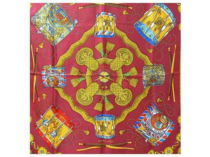 Hermès Pañuelo de seda rojo Hermes Roja - vista 2