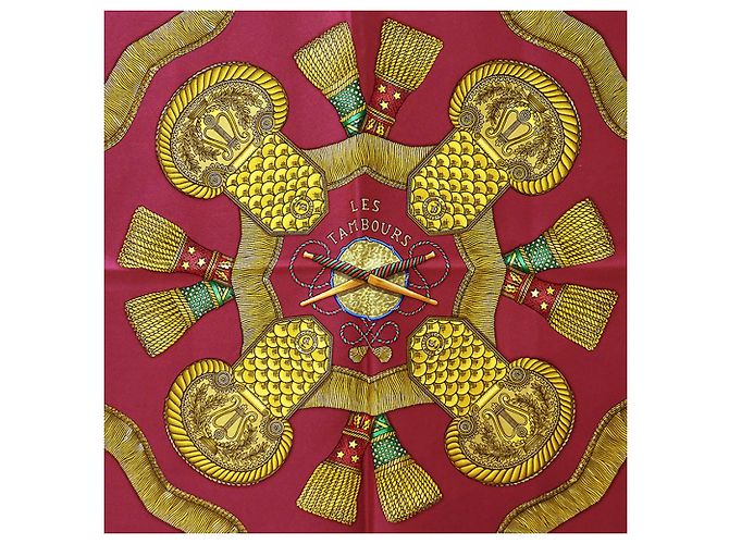 Hermès Pañuelo de seda rojo Hermes Roja - vista 3