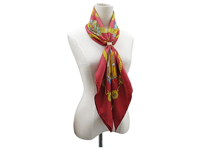 Hermès Pañuelo de seda rojo Hermes Roja - vista 6