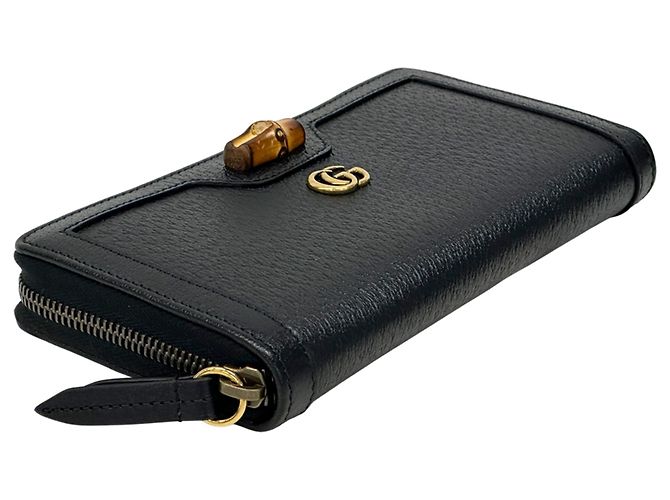 Cartera larga Gucci Bamboo Petite Marmont Negro - vista 3