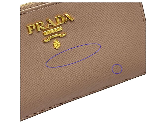 Prada Saffiano Leder Münzbeutel Beige - Ansicht 10
