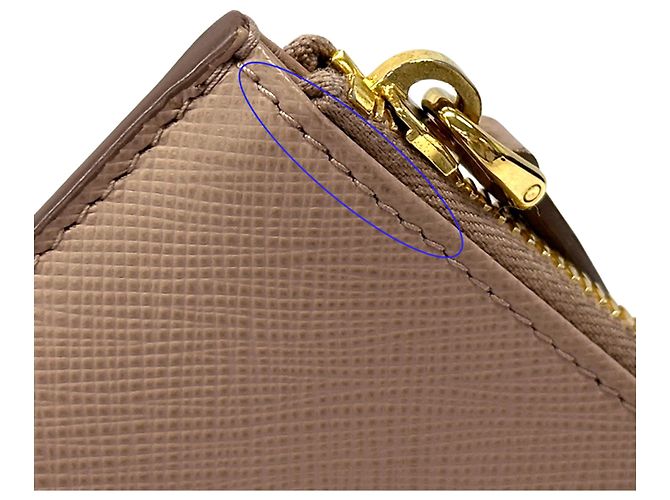 Prada Saffiano Leder Münzbeutel Beige - Ansicht 11