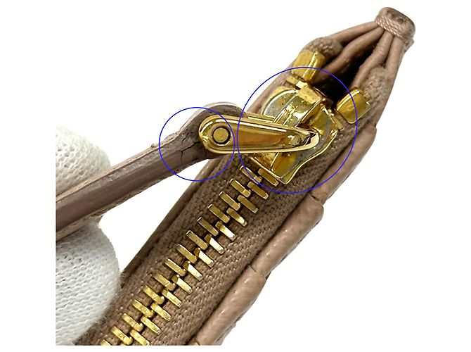 Prada Saffiano Leder Münzbeutel Beige - Ansicht 12