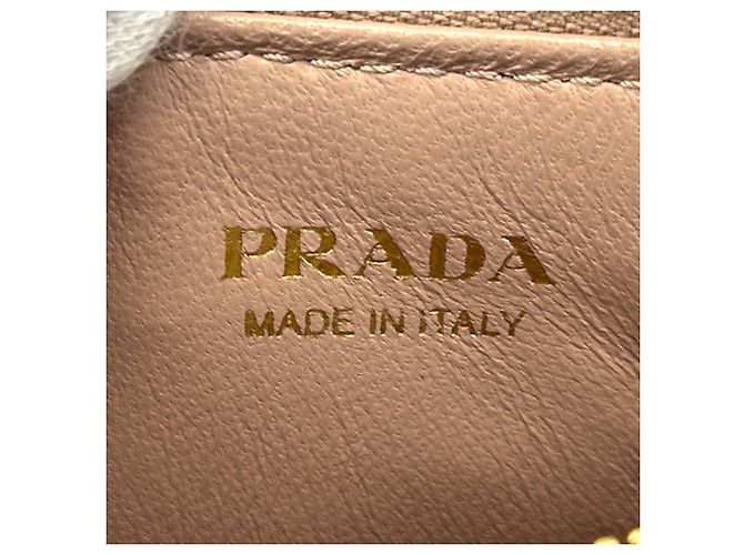 Prada Saffiano Leder Münzbeutel Beige - Ansicht 5