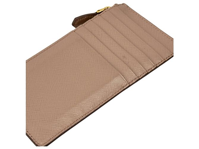 Prada Saffiano Leder Münzbeutel Beige - Ansicht 7