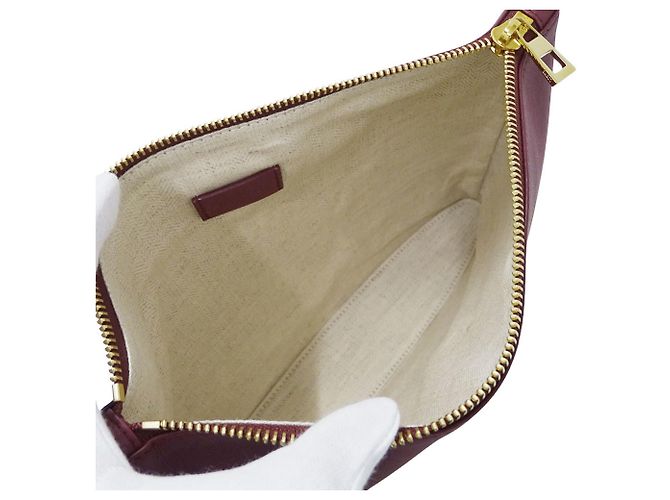 Borsa a mano in pelle bordeaux Loewe Bordò - vista 6