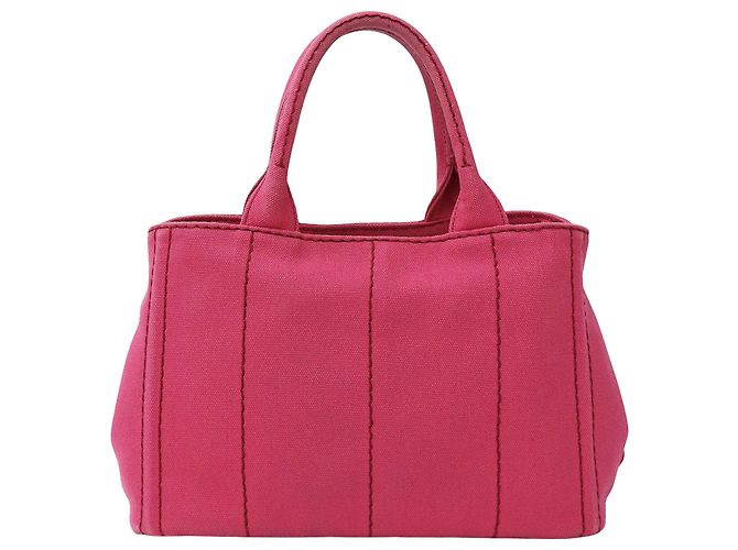 Tote Borsa mini in tela Canapa da donna Prada Rosa - vista 2