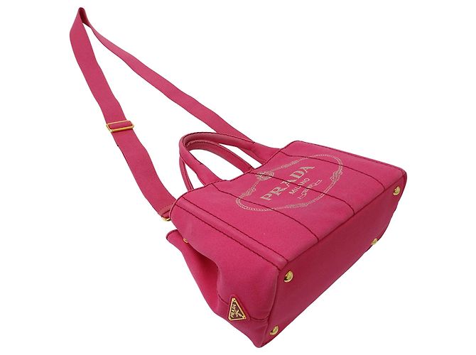 Tote Borsa mini in tela Canapa da donna Prada Rosa - vista 4