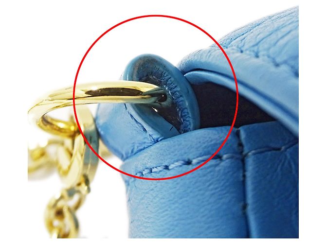 Fendi Handtasche aus hellblauem Leder - Ansicht 14