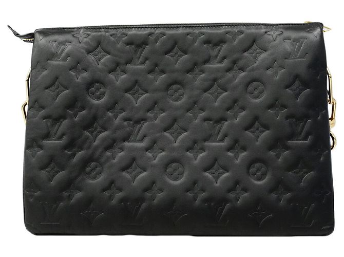 Borsa a Spalla Louis Vuitton Monogram Embossed Coussin MM Nero - vista 11