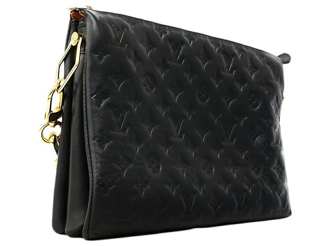 Borsa a Spalla Louis Vuitton Monogram Embossed Coussin MM Nero - vista 2