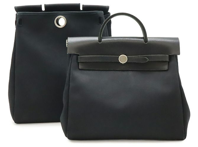 Hermès Zaino Borsa a Mano Hermes Herbag Ad PM Nero - vista 2