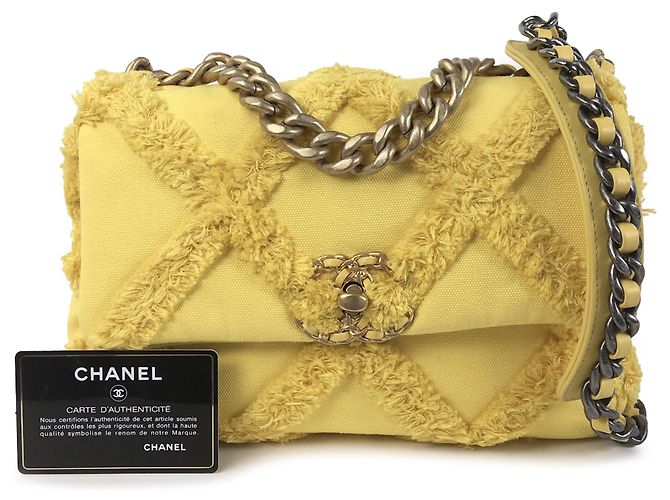 Chanel Yellow Medium Canvas 19 Flap Giallo - vista 22