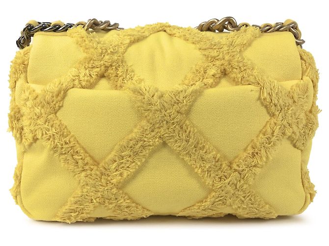 Chanel Yellow Medium Canvas 19 Flap Giallo - vista 3