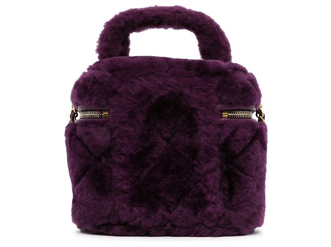 Vanity Beauty Case Chanel Purple Small Quilted Shearling Porpora - vista 3