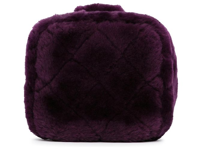 Vanity Beauty Case Chanel Purple Small Quilted Shearling Porpora - vista 4