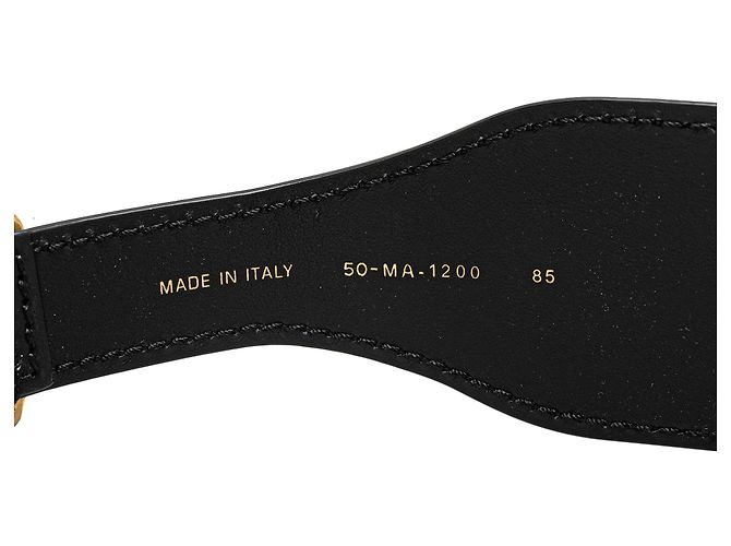 Cinto Dior em couro cinza e lona com logotipo bordado - vista 5