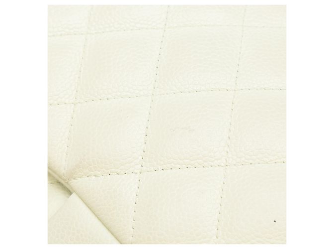 Chanel White Jumbo Classic Caviar Double Flap Bianco Crudo - vista 10