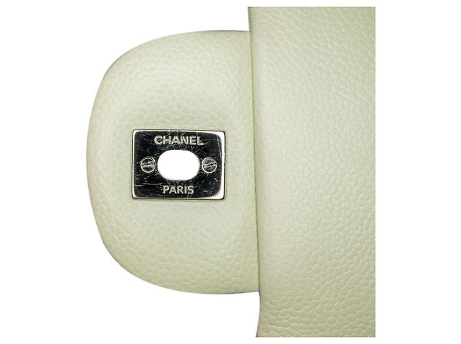 Chanel White Jumbo Classic Caviar Double Flap Bianco Crudo - vista 11