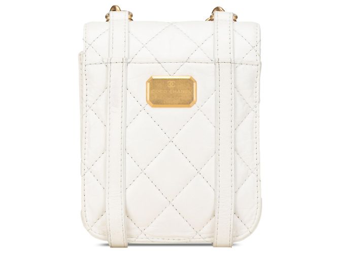 Chanel White Mini Aged Calfskin City School Flap Bianco Crudo - vista 3