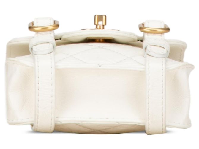 Chanel White Mini Aged Calfskin City School Flap Bianco Crudo - vista 4