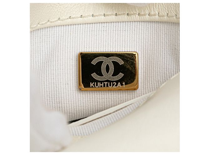 Chanel White Mini Aged Calfskin City School Flap Bianco Crudo - vista 7
