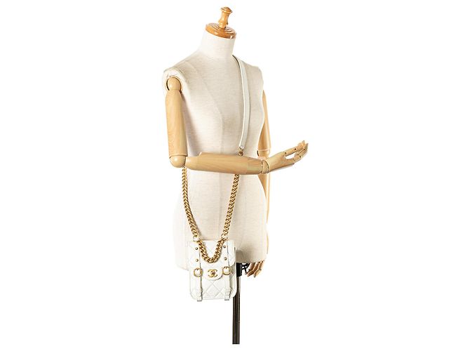 Chanel White Mini Aged Calfskin City School Flap Bianco Crudo - vista 9