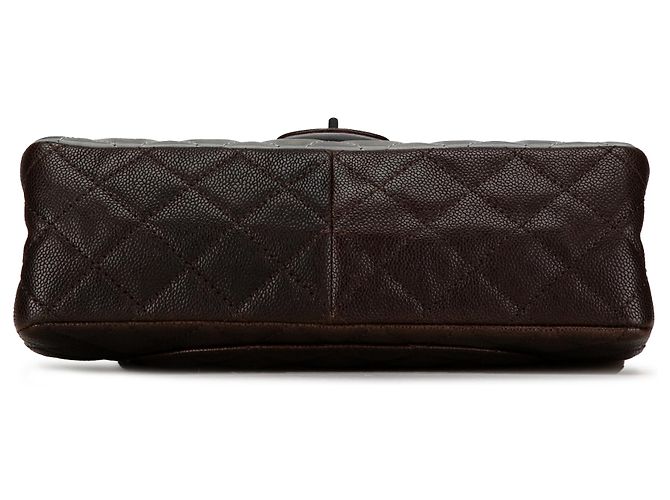 Chanel Marrone Caviar e Pelle di Vitello Iridescente Reissue 2.55 Double Flap 226 - vista 4