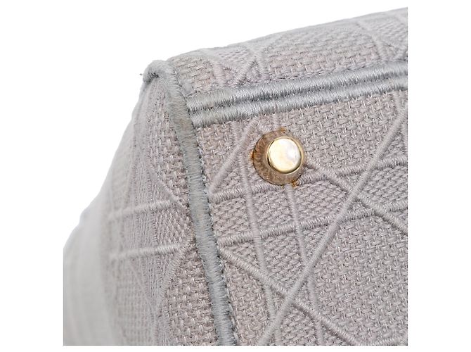 Dior Grigio Tela Cannage Lady D Lite Medium Marrone - vista 10