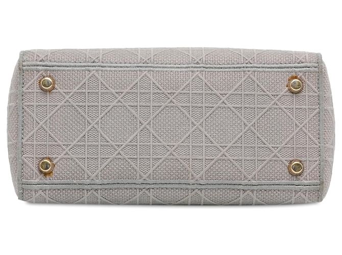 Dior Grigio Tela Cannage Lady D Lite Medium Marrone - vista 4