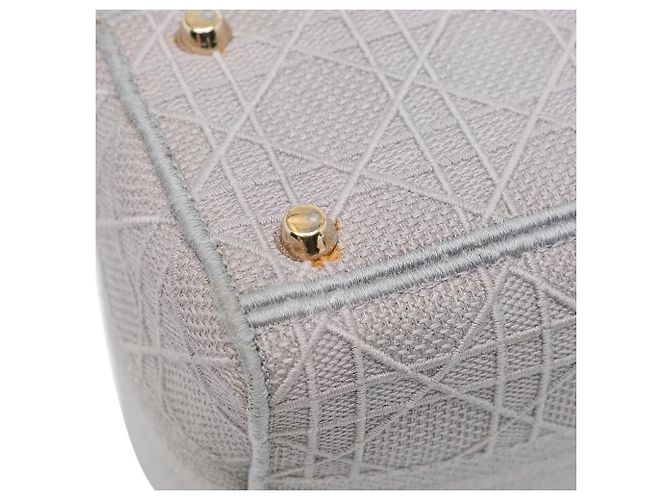 Dior Grigio Tela Cannage Lady D Lite Medium Marrone - vista 8