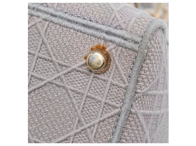 Dior Grigio Tela Cannage Lady D Lite Medium Marrone - vista 9