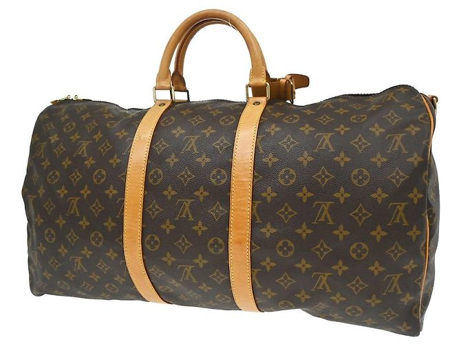 Louis Vuitton Keepall Bandouliere Monogram Canvas 55 Marrone - vista 2