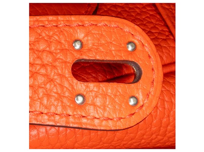 Hermès Orange Clemence Lindy 34 Arancione - vista 10