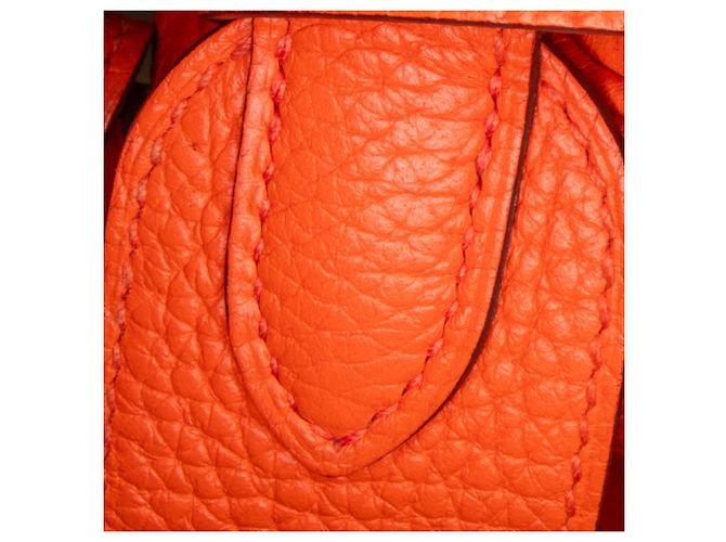 Hermès Orange Clemence Lindy 34 Arancione - vista 11